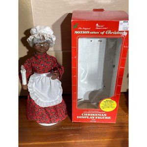 VTG Telco Motionettes Christmas MRS AFRICAN AMERICAN CLAUSE Animated 16" WORKS